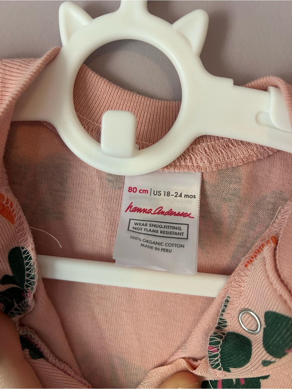 Hanna Anderson one-Piece Zipper Pajama –Carrot Print - Picture 3 of 3